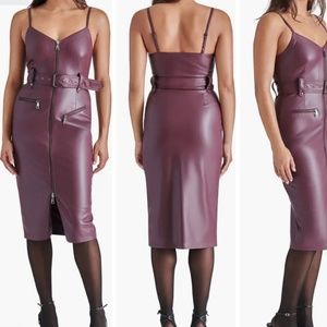 Levina Faux Leather dress; Steve Madden